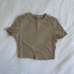 Nude ribbed crop top